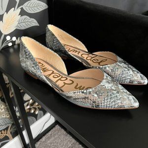 Sam Edelman Rodney Snake Print d'Orsay Flat Blue Multi Bahama Metallic Size 11